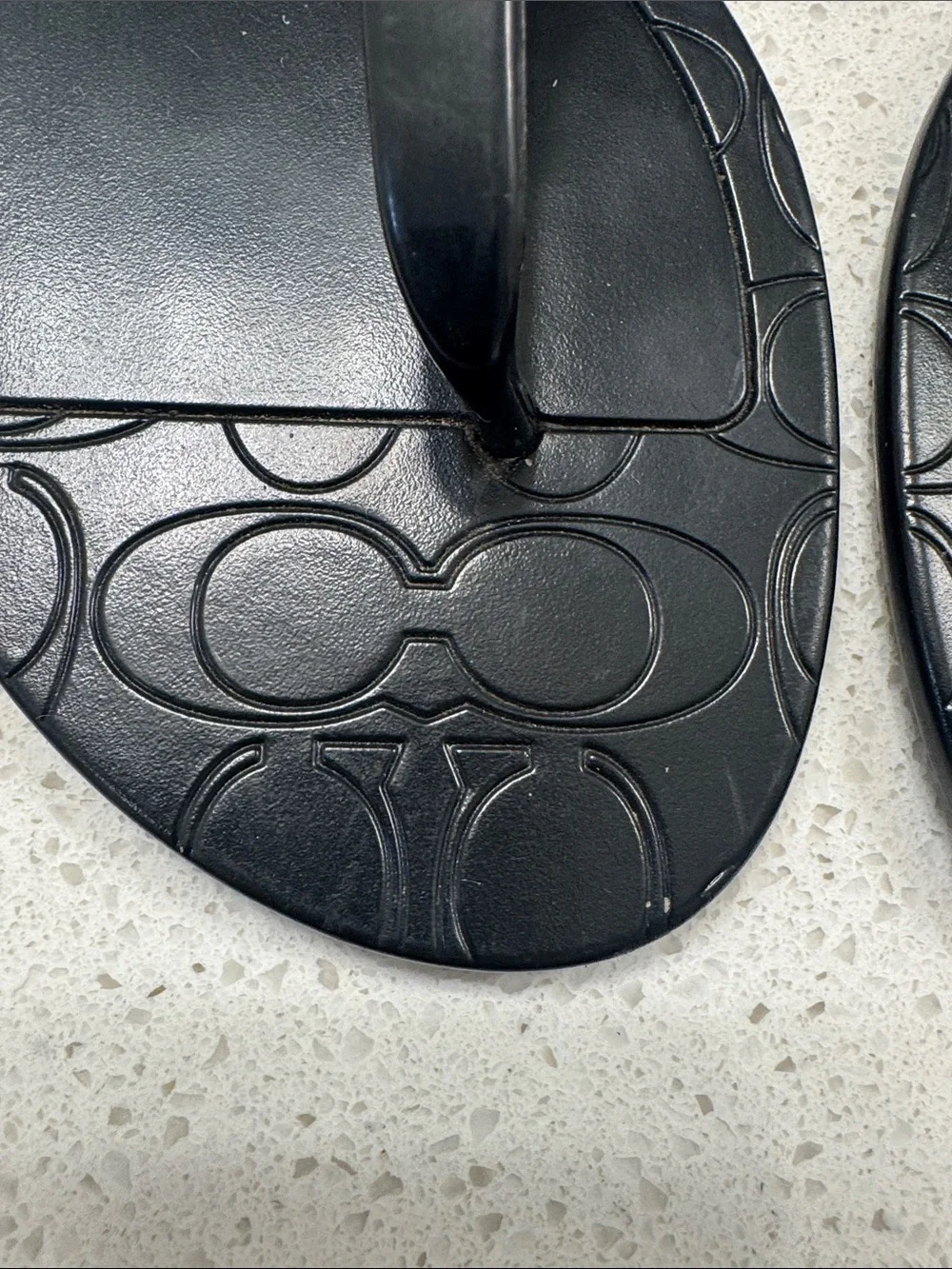 Coach Black T-Strap Jelly Sandals with Tan Accents size 37
